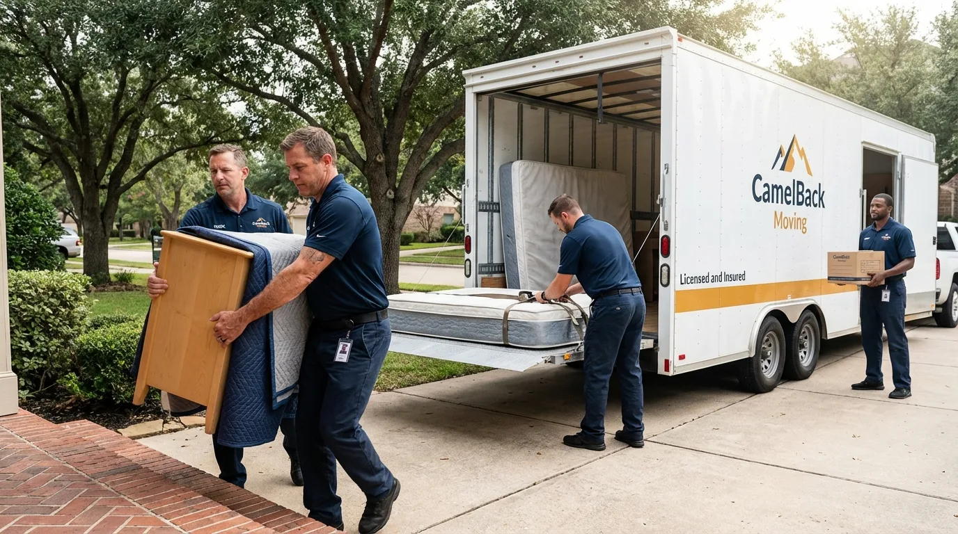 Crew loading residential truck for cross-state move from Cape May Court House, NJ