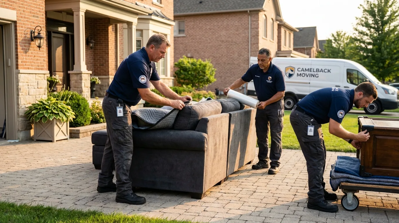 Large estate moving crew wrapping furniture in Cape May Court House, NJ