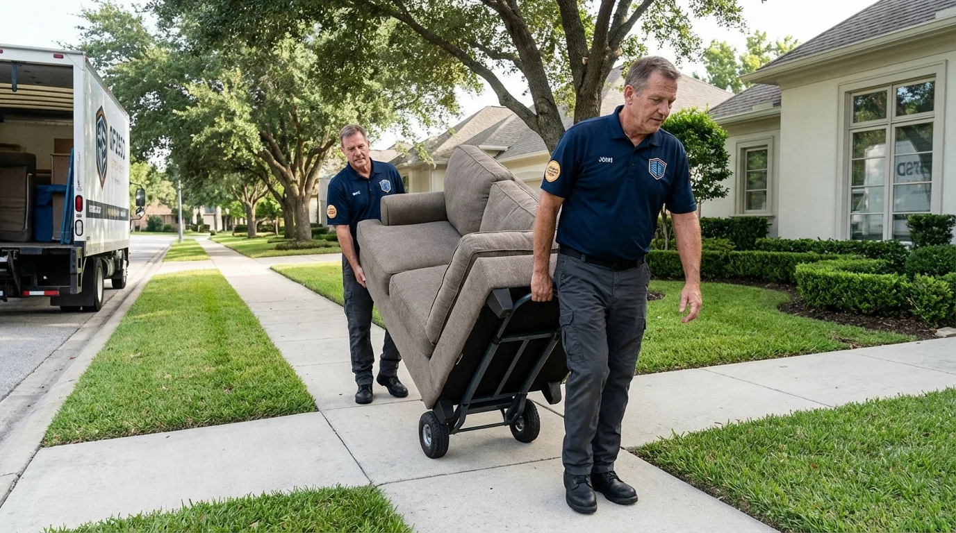 Local residential moving crew loading furniture in Cape May Court House, NJ