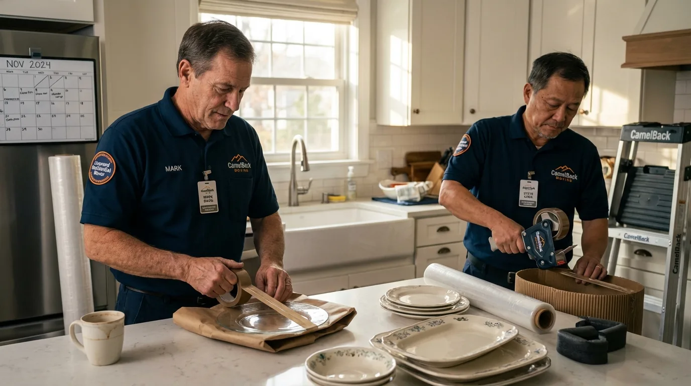 Professional crew packing kitchen dishware in Cape May Court House, NJ